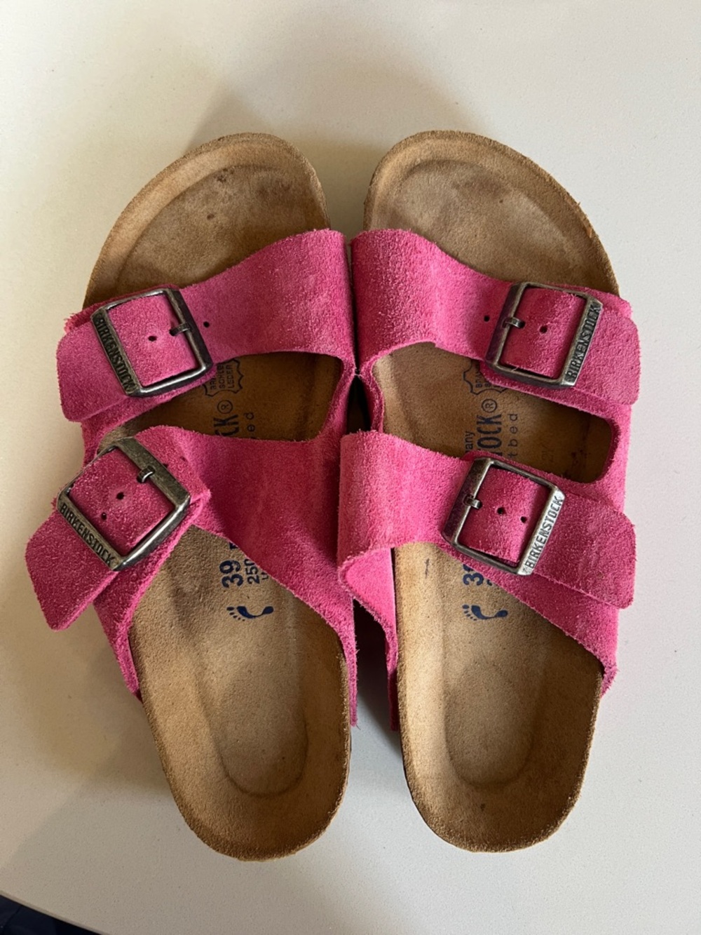 Birkenstock Pink Suede Double Buckle Sandals - Picture 3 of 5